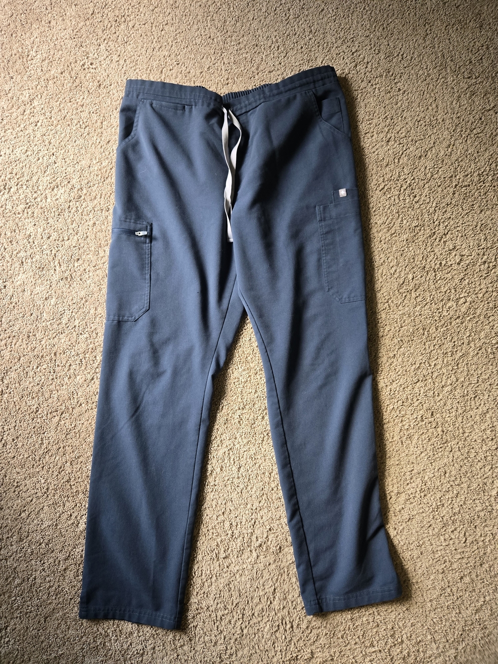 FIGS Technical Collection Blue Skinny Cargo Scrub Pants Size L